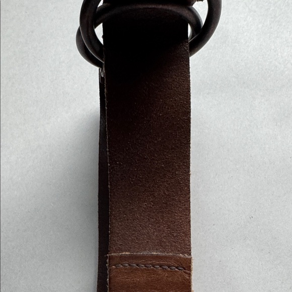 VTG GAP Leather Double Circle Slip Belt Womens M Brown distressed Y2K Western - Picture 4 of 8